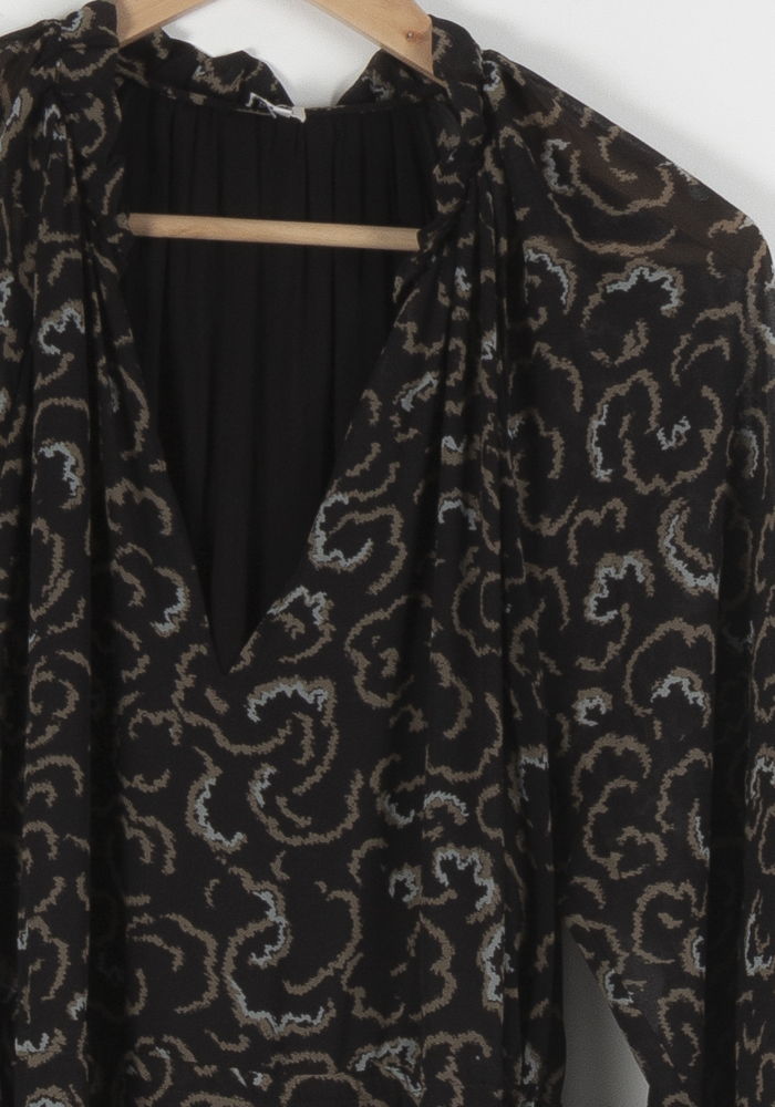 Robe Longue Noire et Beige - Taille S/36 de la marque La Redoute Collections | PARAD84429 - Vendu par Paradigme - Image 3
