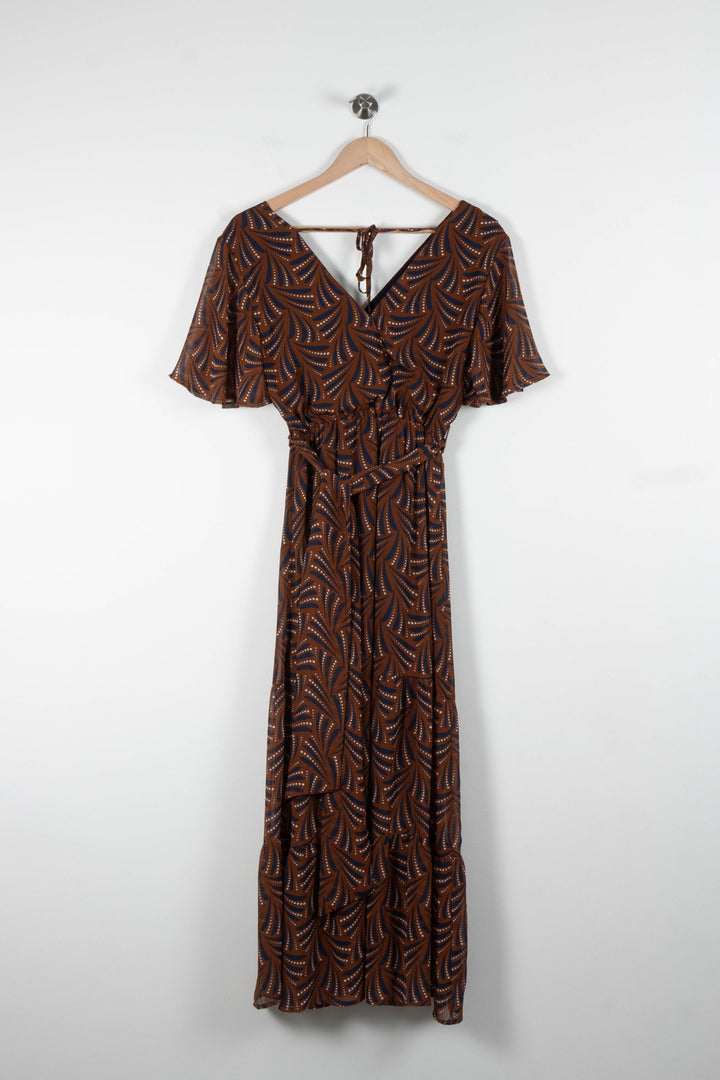 Robe Longue Marron et Bleu - Taille S/36 de la marque La Petite Etoile | PARAD84430 - Vendu par Paradigme - Image 4