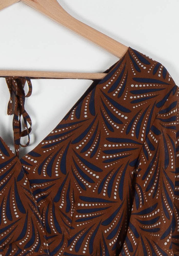 Robe Longue Marron et Bleu - Taille S/36 de la marque La Petite Etoile | PARAD84430 - Vendu par Paradigme - Image 3