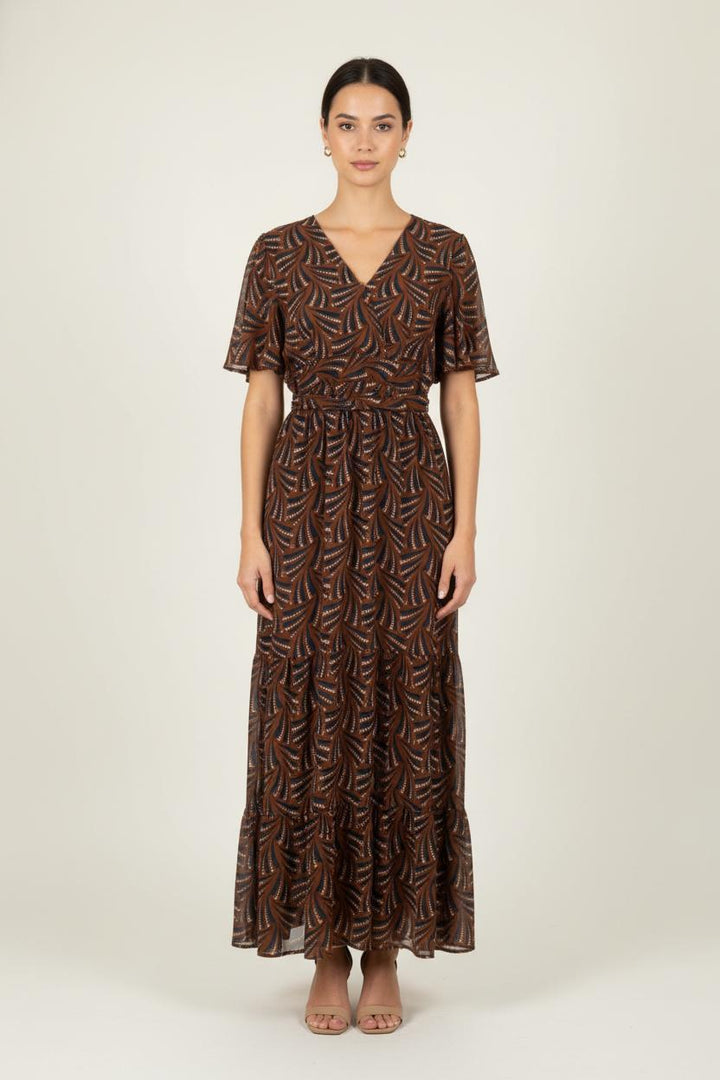 Robe Longue Marron et Bleu - Taille S/36 de la marque La Petite Etoile | PARAD84430 - Vendu par Paradigme - Image 1