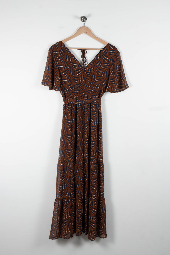 Robe Longue Marron et Bleu - Taille S/36 de la marque La Petite Etoile | PARAD84430 - Vendu par Paradigme - Image 2