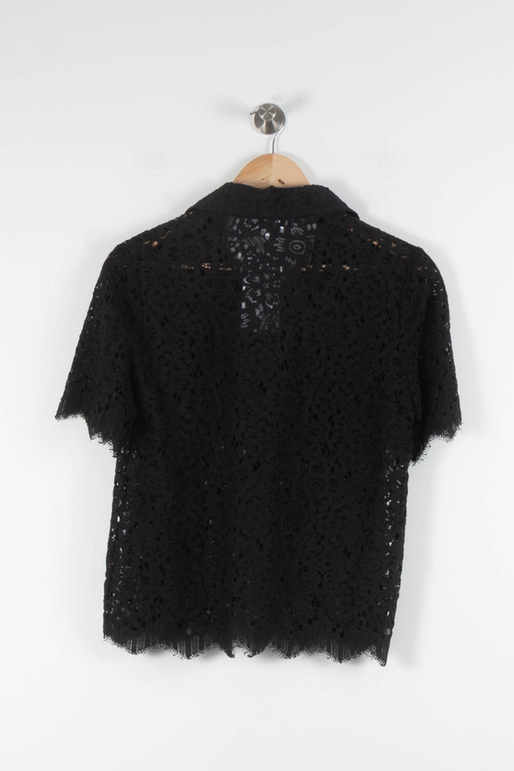 Blouse Dentelle Noire - Taille S/36 de la marque Claudie Pierlot | PARAD84439 - Vendu par Paradigme - Image 4