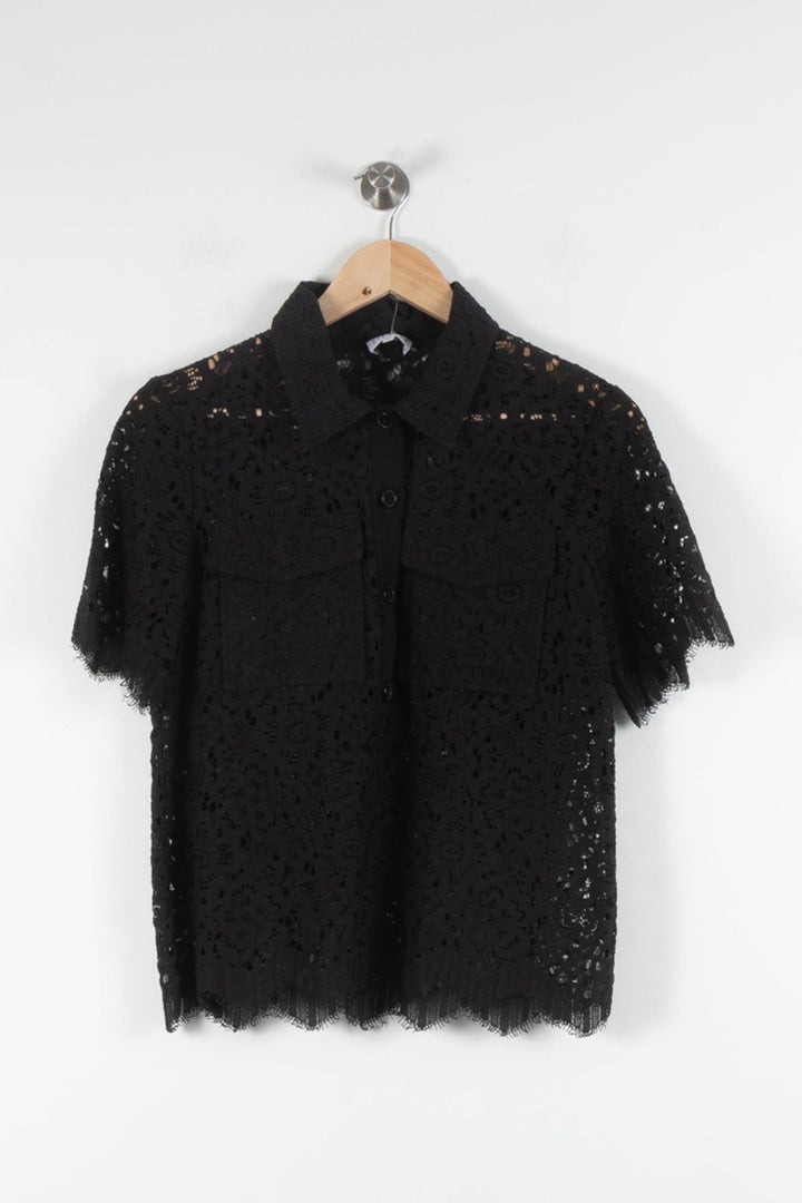 Blouse Dentelle Noire - Taille S/36 de la marque Claudie Pierlot | PARAD84439 - Vendu par Paradigme - Image 2