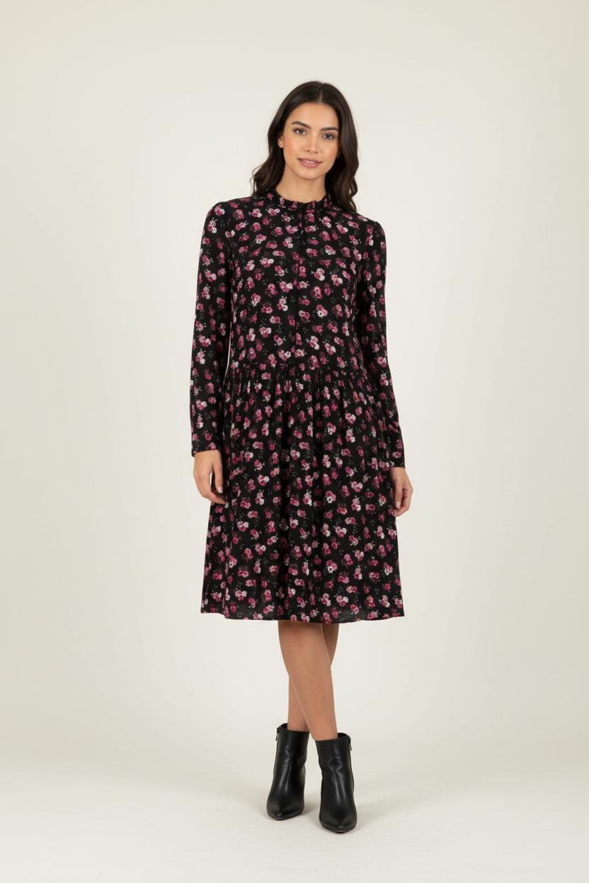Robe Midi Noire et Rose - Taille XS/34 de la marque Des petits hauts | PARAD84442 - Vendu par Paradigme - Image 1