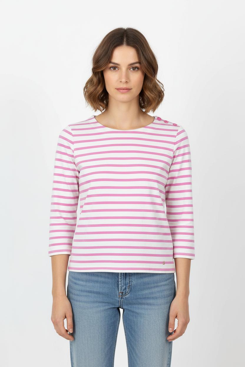 Marinière Rose et Blanche - Taille S/36 de la marque Des petits hauts | PARAD84445 - Vendu par Paradigme - Image 1