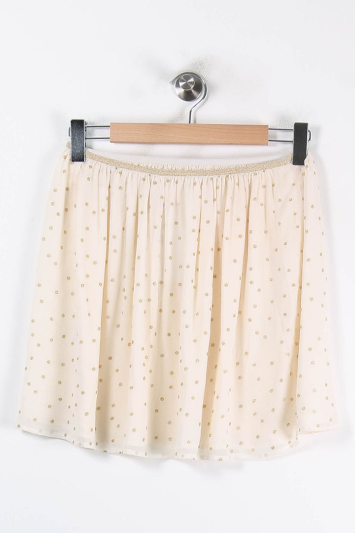 Jupe Plissée Blanche à Pois Dorés - Taille M/38 de la marque Des petits hauts | PARAD84450 - Vendu par Paradigme - Image 4
