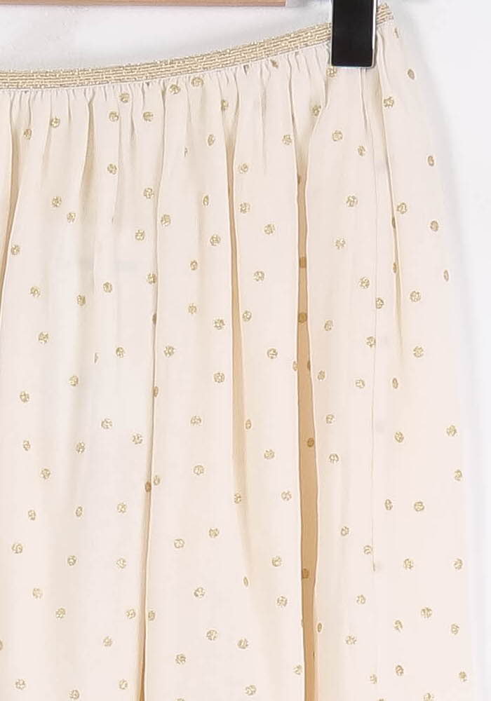 Jupe Plissée Blanche à Pois Dorés - Taille M/38 de la marque Des petits hauts | PARAD84450 - Vendu par Paradigme - Image 3
