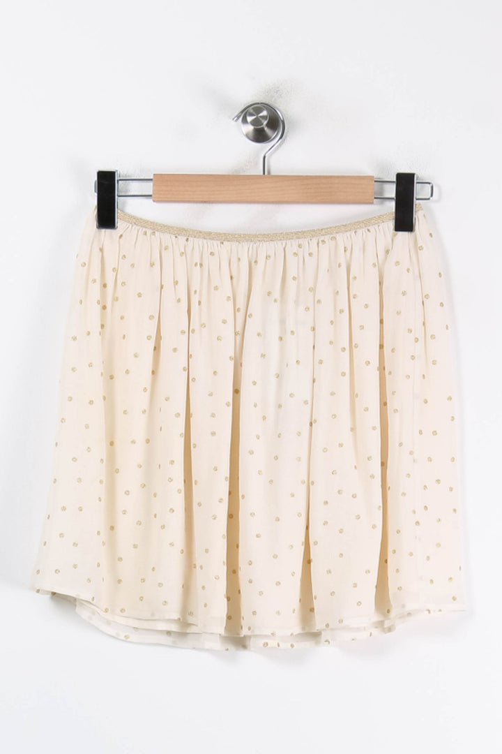 Jupe Plissée Blanche à Pois Dorés - Taille M/38 de la marque Des petits hauts | PARAD84450 - Vendu par Paradigme - Image 2