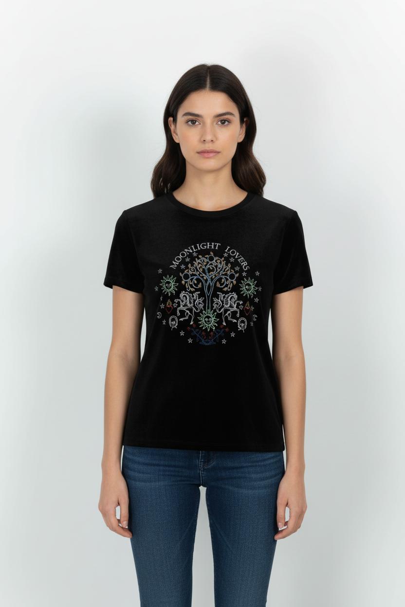 T-shirt Noir - Taille M/38 de la marque Sandro | PARAD84451 - Vendu par Paradigme - Image 1