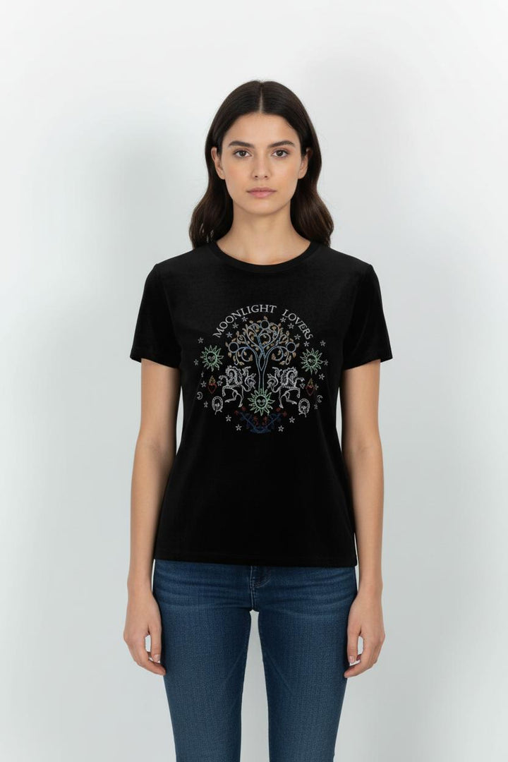 T-shirt Noir - Taille M/38 de la marque Sandro | PARAD84451 - Vendu par Paradigme - Image 1