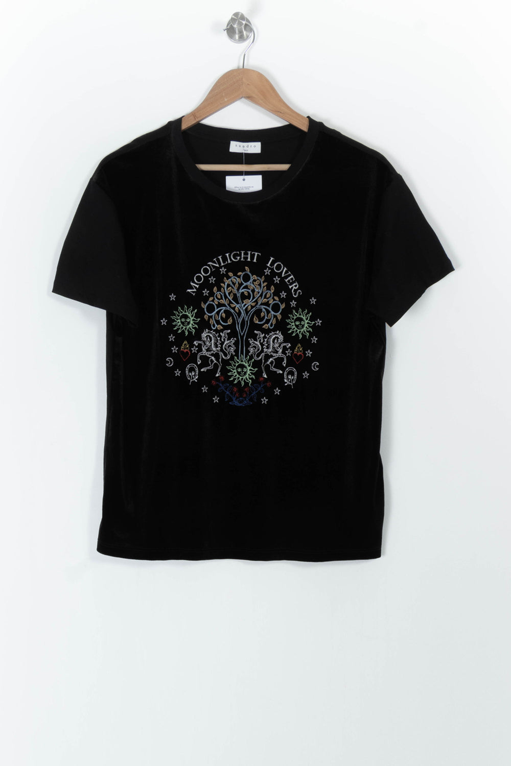 T-shirt Noir - Taille M/38 de la marque Sandro | PARAD84451 - Vendu par Paradigme - Image 2