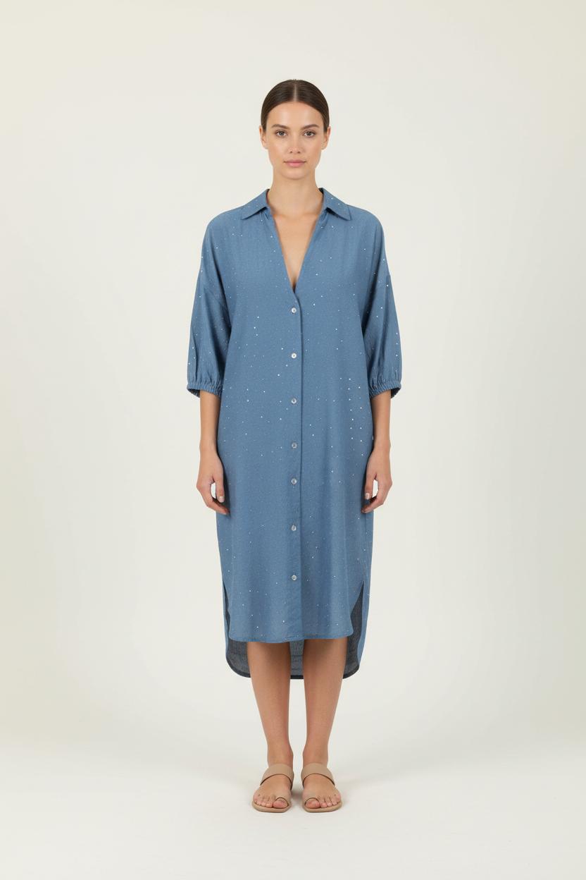 Robe Chemise Bleue - Taille M/38 de la marque Imprevu | PARAD84474 - Vendu par Paradigme - Image 1
