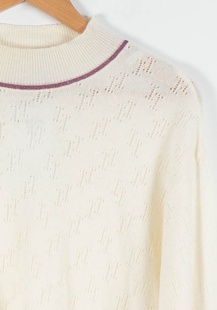 Pull Blanc et Violet - Taille M/38 de la marque Imprevu | PARAD84481 - Vendu par Paradigme - Image 3