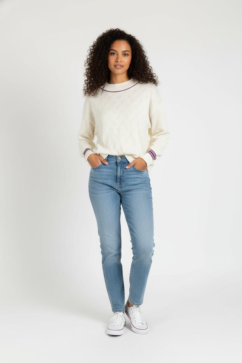 Pull Blanc et Violet - Taille M/38 de la marque Imprevu | PARAD84481 - Vendu par Paradigme - Image 1