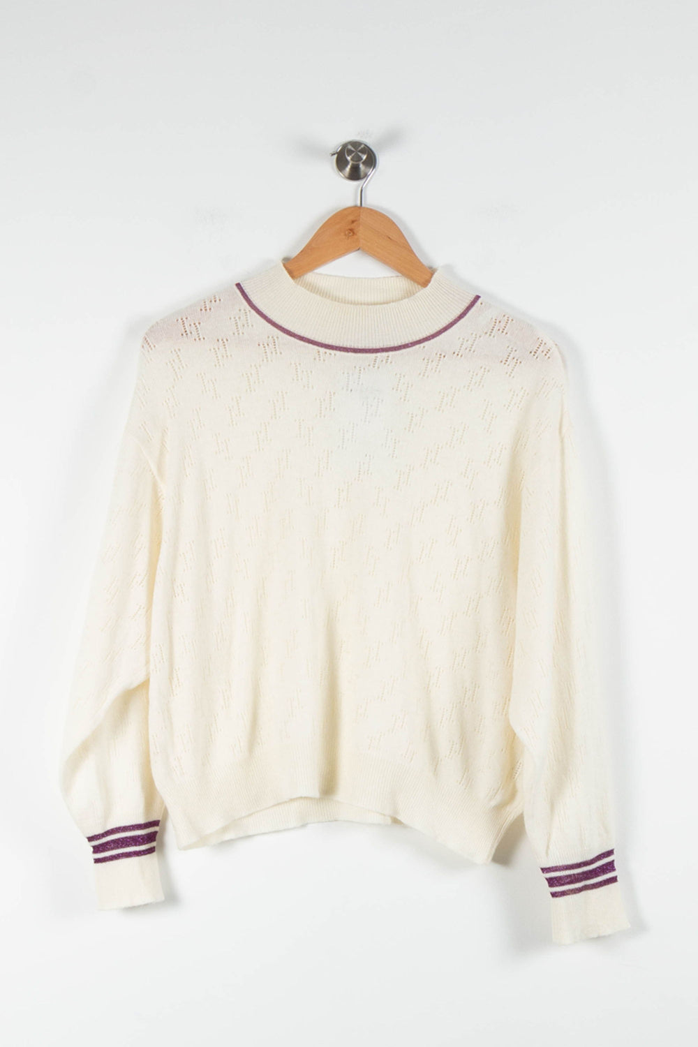 Pull Blanc et Violet - Taille M/38 de la marque Imprevu | PARAD84481 - Vendu par Paradigme - Image 2