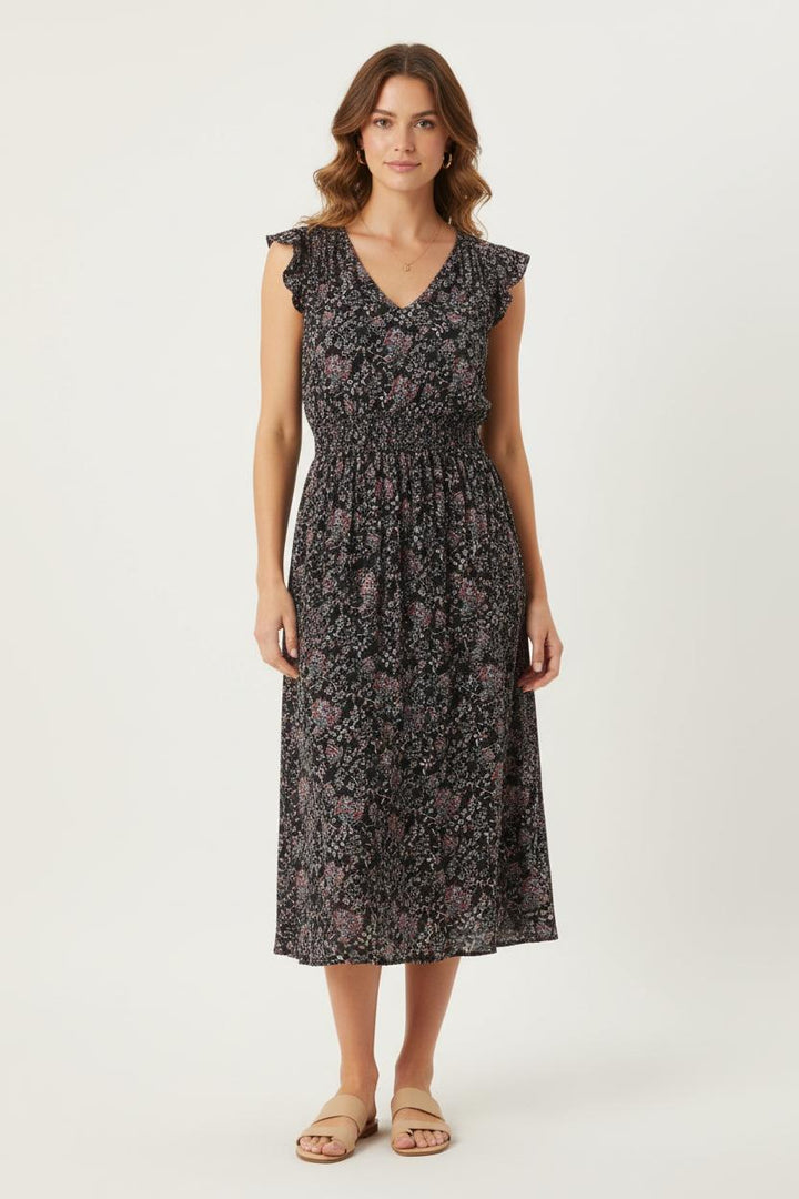 Robe Longue Noire et Fleurie - Taille L/40 de la marque Comptoir des Cotonniers | PARAD84495 - Vendu par Paradigme - Image 1