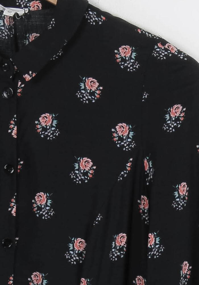 Robe Chemise Noire et Rose - Taille L/40 de la marque Pablo | PARAD84526 - Vendu par Paradigme - Image 3