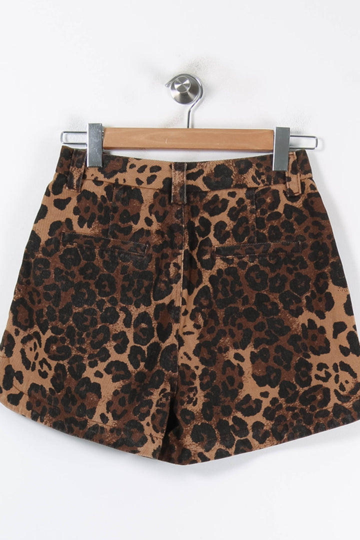Short Léopard Marron et Noir - Taille S/36 de la marque FRNCH | PARAD84530 - Vendu par Paradigme - Image 4