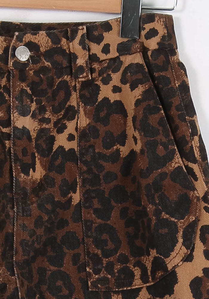 Short Léopard Marron et Noir - Taille S/36 de la marque FRNCH | PARAD84530 - Vendu par Paradigme - Image 3
