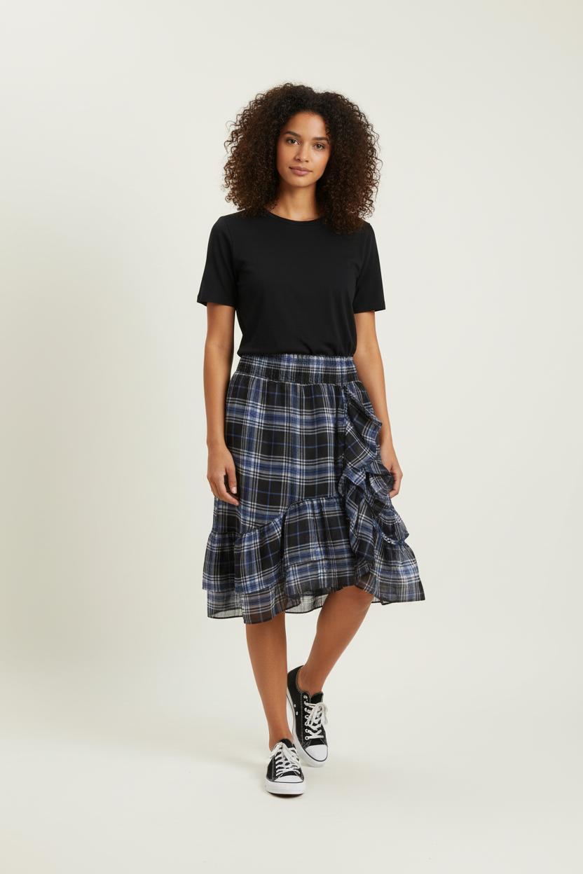 Jupe Midi Bleu et Noir - Taille M/38 de la marque Maje | PARAD84577 - Vendu par Paradigme - Image 1