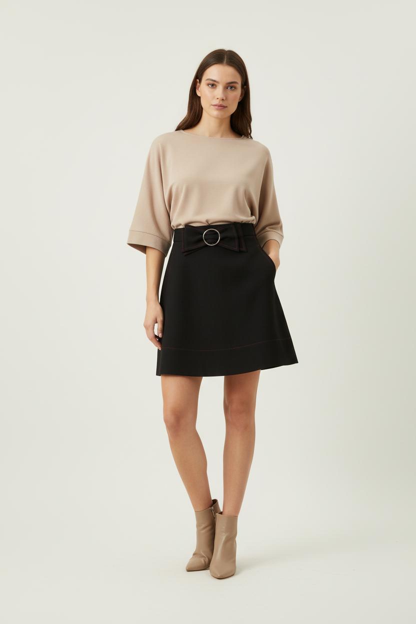 Jupe Trapèze Noire - Taille S/36 de la marque Claudie Pierlot | PARAD84586 - Vendu par Paradigme - Image 1
