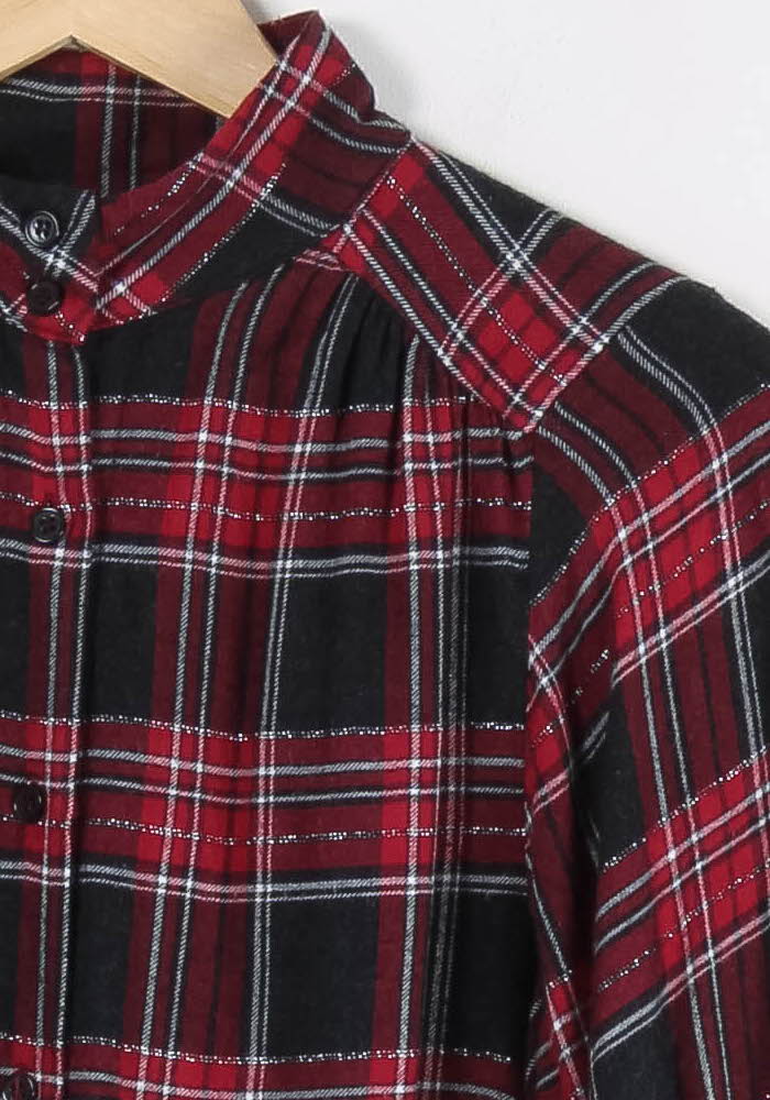 Chemisier Bordeaux et Noir - Taille L/40 de la marque La Fée Maraboutée | PARAD84588 - Vendu par Paradigme - Image 3