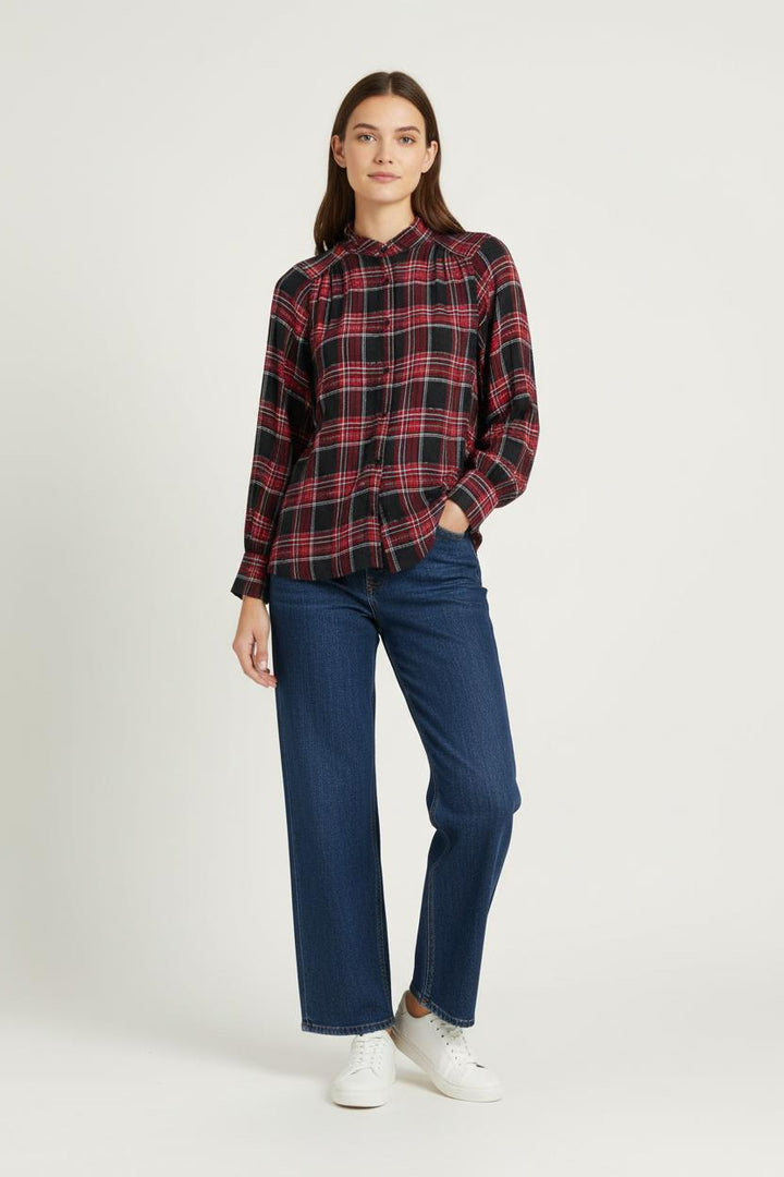 Chemisier Bordeaux et Noir - Taille L/40 de la marque La Fée Maraboutée | PARAD84588 - Vendu par Paradigme - Image 1