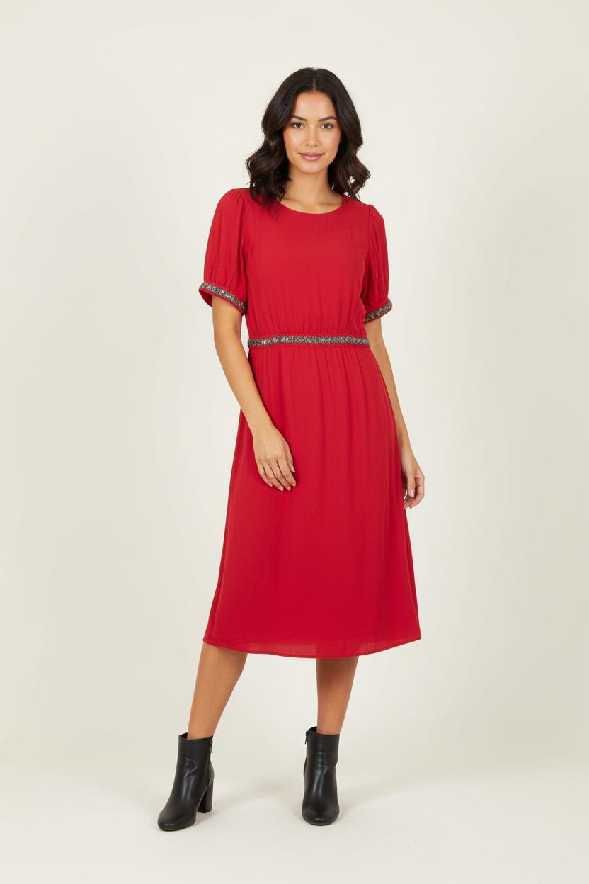 Robe Midi Rouge - Taille S/36 de la marque ba&sh | PARAD84606 - Vendu par Paradigme - Image 1