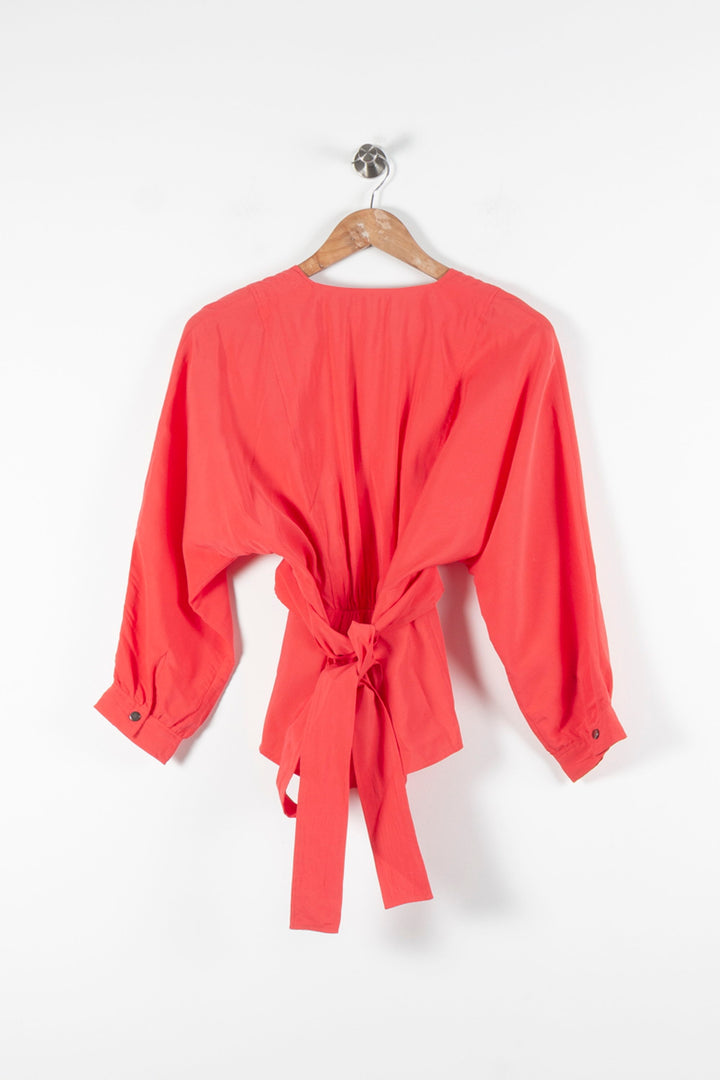 Blouse Cache-Cœur Rouge - Taille S/36 de la marque ba&sh | PARAD84607 - Vendu par Paradigme - Image 4