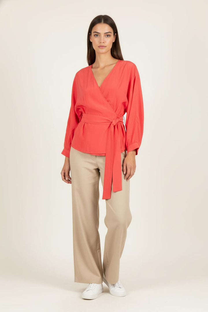 Blouse Cache-Cœur Rouge - Taille S/36 de la marque ba&sh | PARAD84607 - Vendu par Paradigme - Image 1