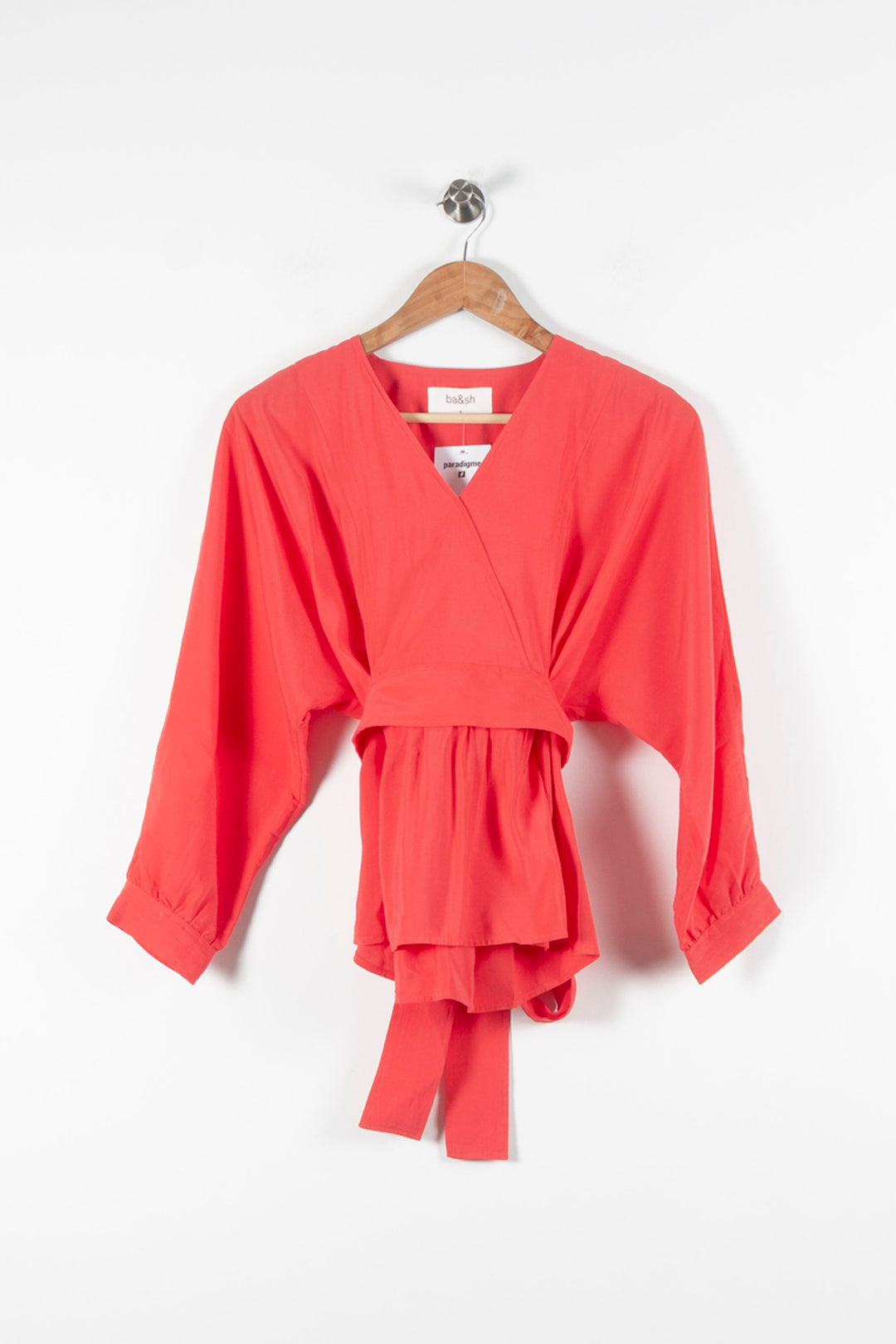 Blouse Cache-Cœur Rouge - Taille S/36 de la marque ba&sh | PARAD84607 - Vendu par Paradigme - Image 2