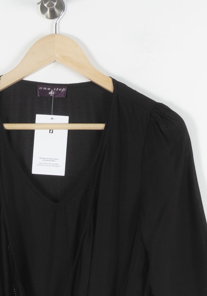 Robe Drapée Noire - Taille L/40 de la marque One Step | PARAD84624 - Vendu par Paradigme - Image 3