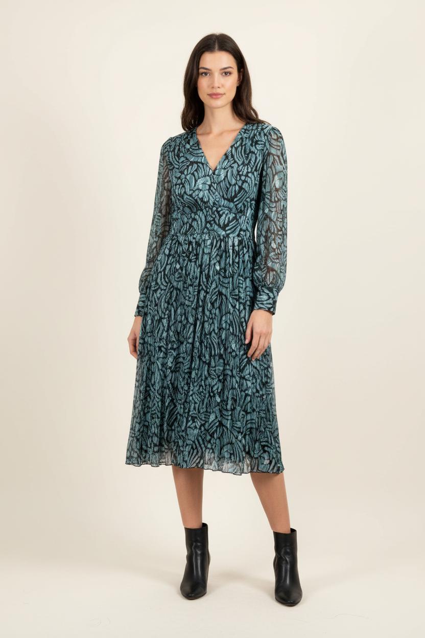 Robe Midi Bleue et Noire - Taille S/36 de la marque Suncoo | PARAD84639 - Vendu par Paradigme - Image 1