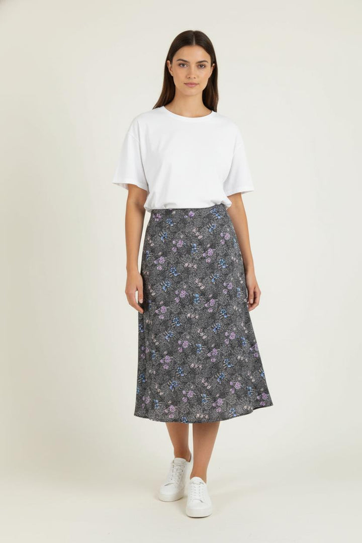 Jupe Midi Grise et Violette - Taille M/38 de la marque Karl Marc John | PARAD84645 - Vendu par Paradigme - Image 1