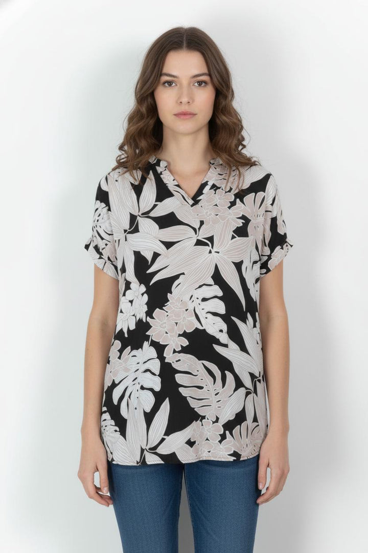 Blouse Noire et Beige - Taille XL/42 de la marque La Fée Maraboutée | PARAD84659 - Vendu par Paradigme - Image 1