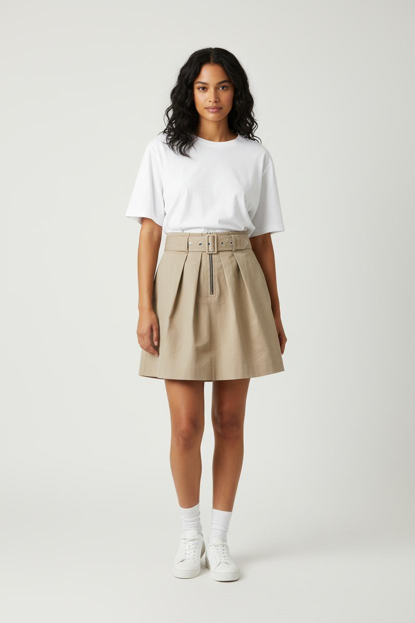 Jupe Courte Beige - Taille S/36 de la marque Sandro | PARAD84680 - Vendu par Paradigme - Image 1