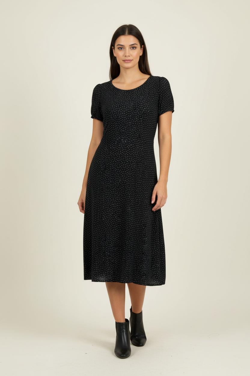 Robe Midi Bleue à Pois Blancs - Taille L/40 de la marque Agnès b. | PARAD84715 - Vendu par Paradigme - Image 1