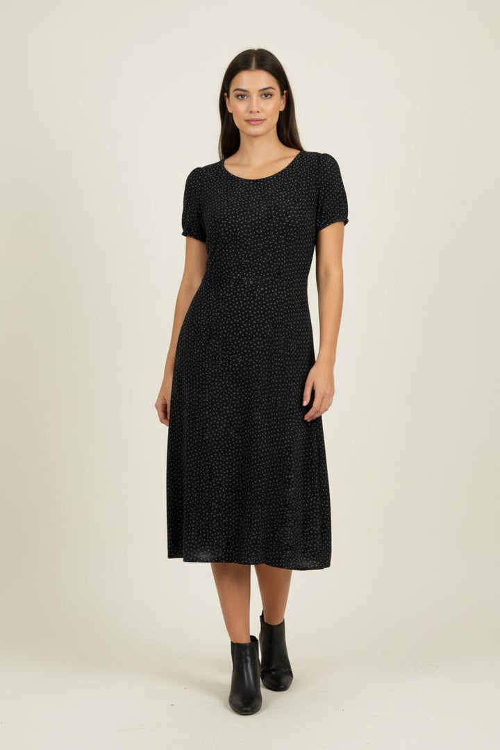 Robe Midi Bleue à Pois Blancs - Taille L/40 de la marque Agnès b. | PARAD84715 - Vendu par Paradigme - Image 1