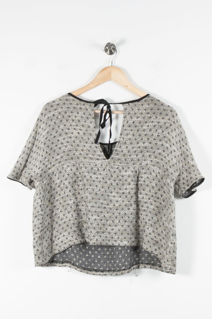 Blouse Grise - Taille M/38 de la marque ba&sh | PARAD84735 - Vendu par Paradigme - Image 4