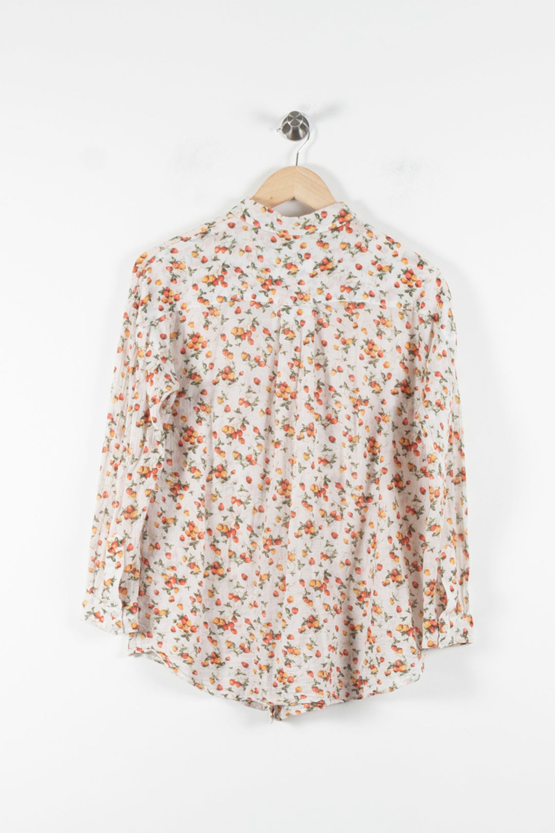 Chemise Fleurie Blanche et Orange - Taille XS/34 de la marque American Vintage | PARAD84738 - Vendu par Paradigme - Image 4