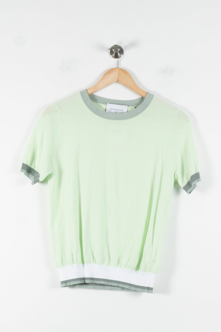 T-shirt Vert et Blanc - Taille XS/34 de la marque La Française | PARAD84777 - Vendu par Paradigme - Image 2