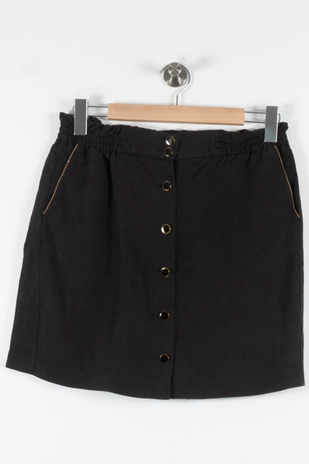 Jupe Boutonnée Noire - Taille L/40 de la marque I.Code | PARAD84783 - Vendu par Paradigme - Image 2