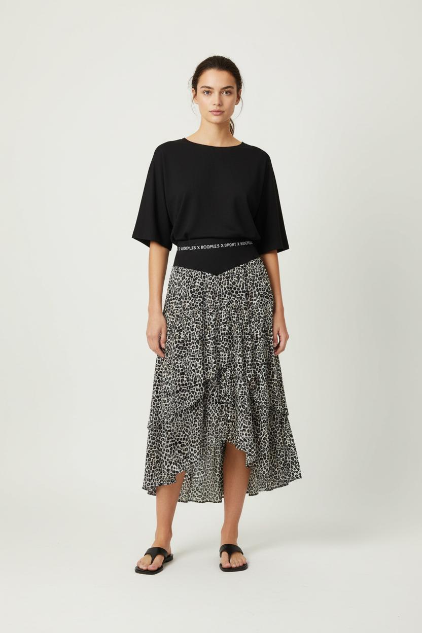 Jupe Midi Noire et Blanche - Taille M/38 de la marque The Kooples | PARAD84790 - Vendu par Paradigme - Image 1