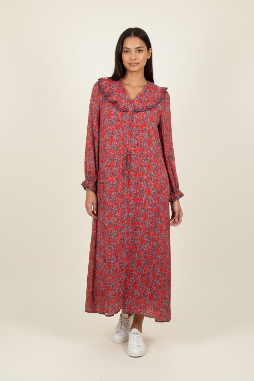 Robe Longue Rouge et Bleue - Taille M/38 de la marque One Step | PARAD84810 - Vendu par Paradigme - Image 1
