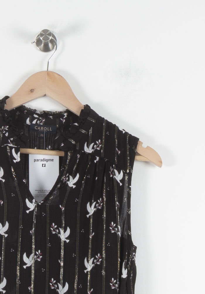 Blouse Noire et Blanche - Taille S/36 de la marque Caroll | PARAD84822 - Vendu par Paradigme - Image 3