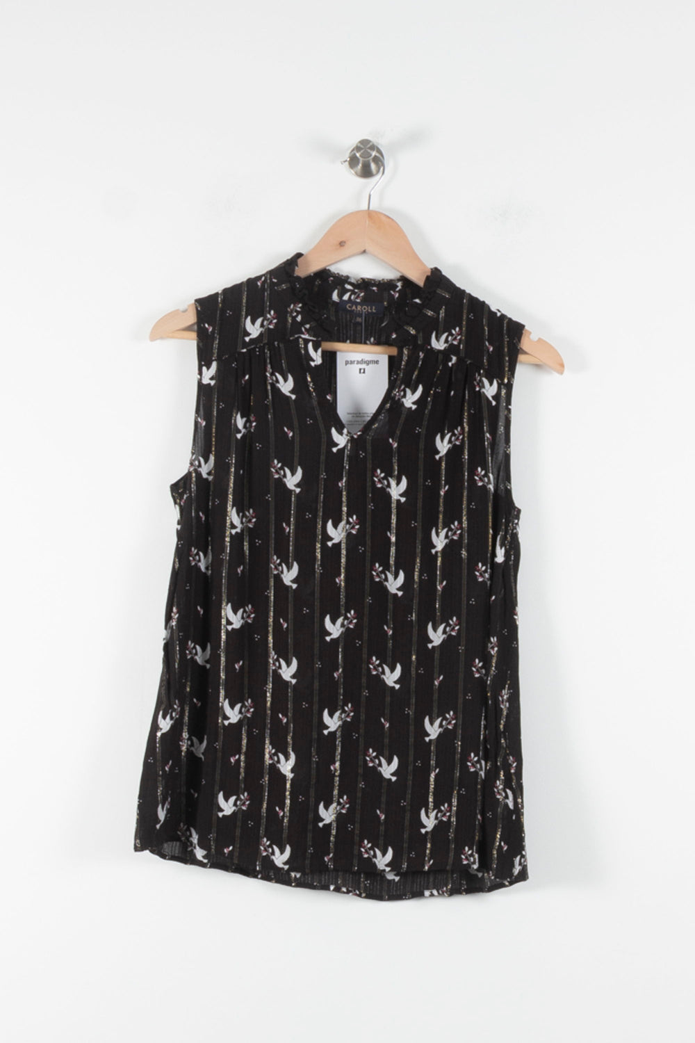 Blouse Noire et Blanche - Taille S/36 de la marque Caroll | PARAD84822 - Vendu par Paradigme - Image 2