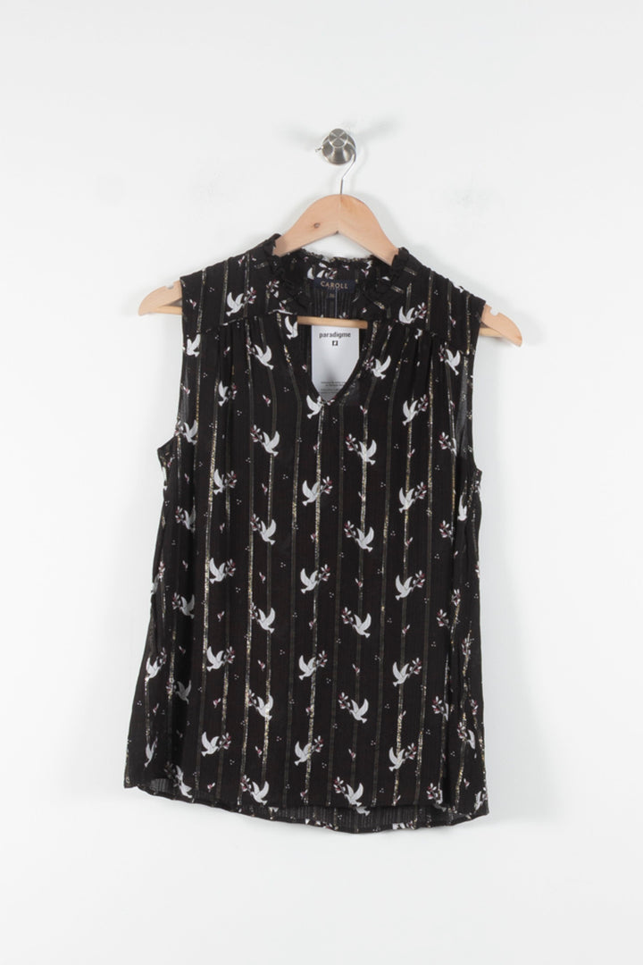 Blouse Noire et Blanche - Taille S/36 de la marque Caroll | PARAD84822 - Vendu par Paradigme - Image 2