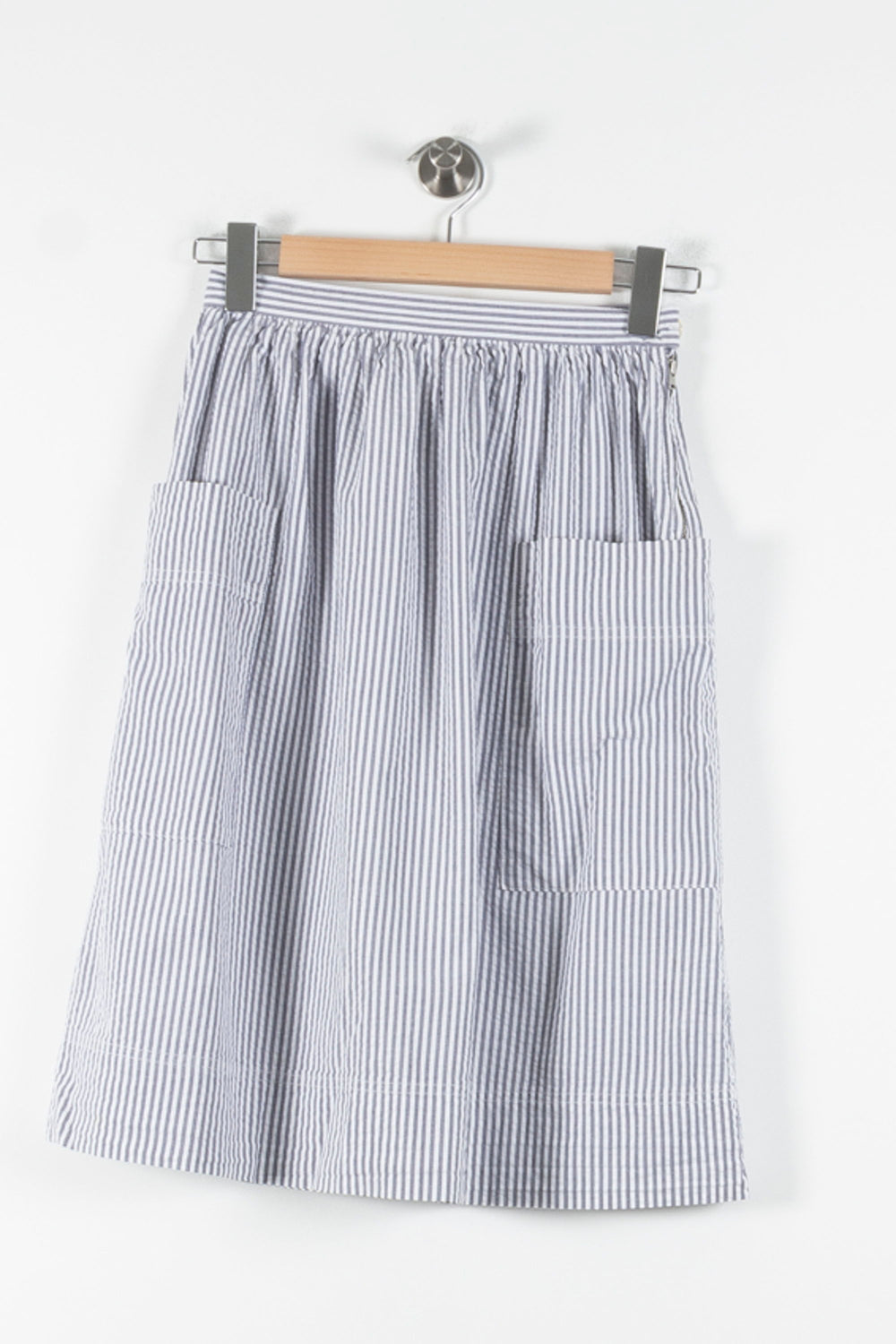 Jupe Midi Rayée Blanche et Bleue - Taille XS/34 de la marque Comptoir des Cotonniers | PARAD84834 - Vendu par Paradigme - Image 2