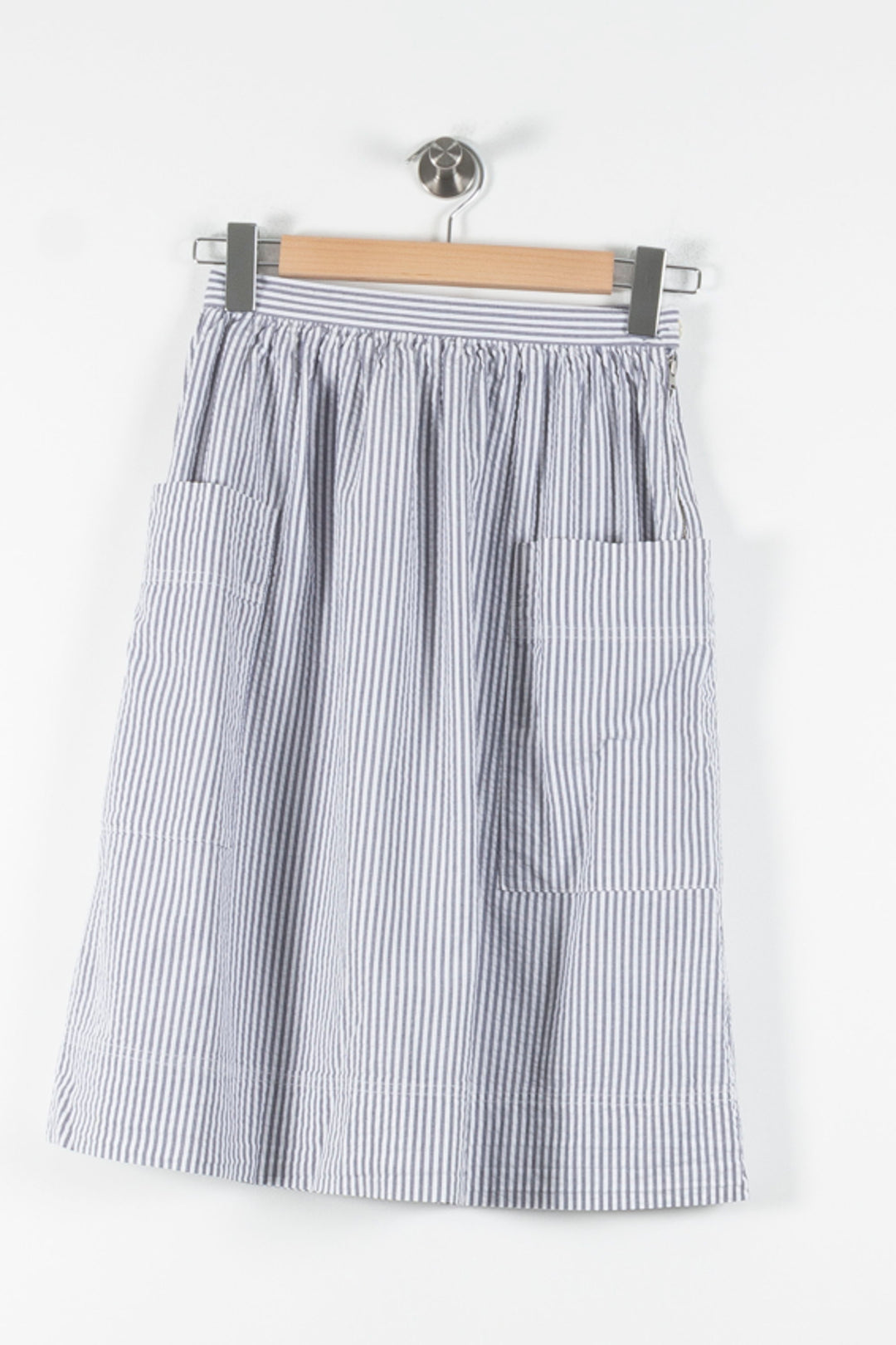 Jupe Midi Rayée Blanche et Bleue - Taille XS/34 de la marque Comptoir des Cotonniers | PARAD84834 - Vendu par Paradigme - Image 2