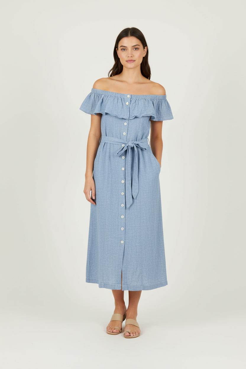 Robe Longue Bleu - Taille S/36 de la marque Léon & Harper | PARAD84843 - Vendu par Paradigme - Image 1